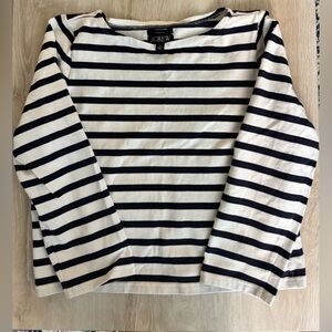 J. Crew Navy and White Striped Top